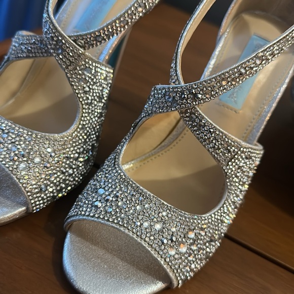 Blue by Betsy Johnson Strappy Heels with Rhinestones - Picture 4 of 9